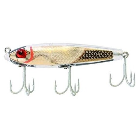 Mirrolure Classic Series Twitchbait, 3 58, 38 Oz, 3D Eyes, Gold ScaleClear, Floating 7M-G